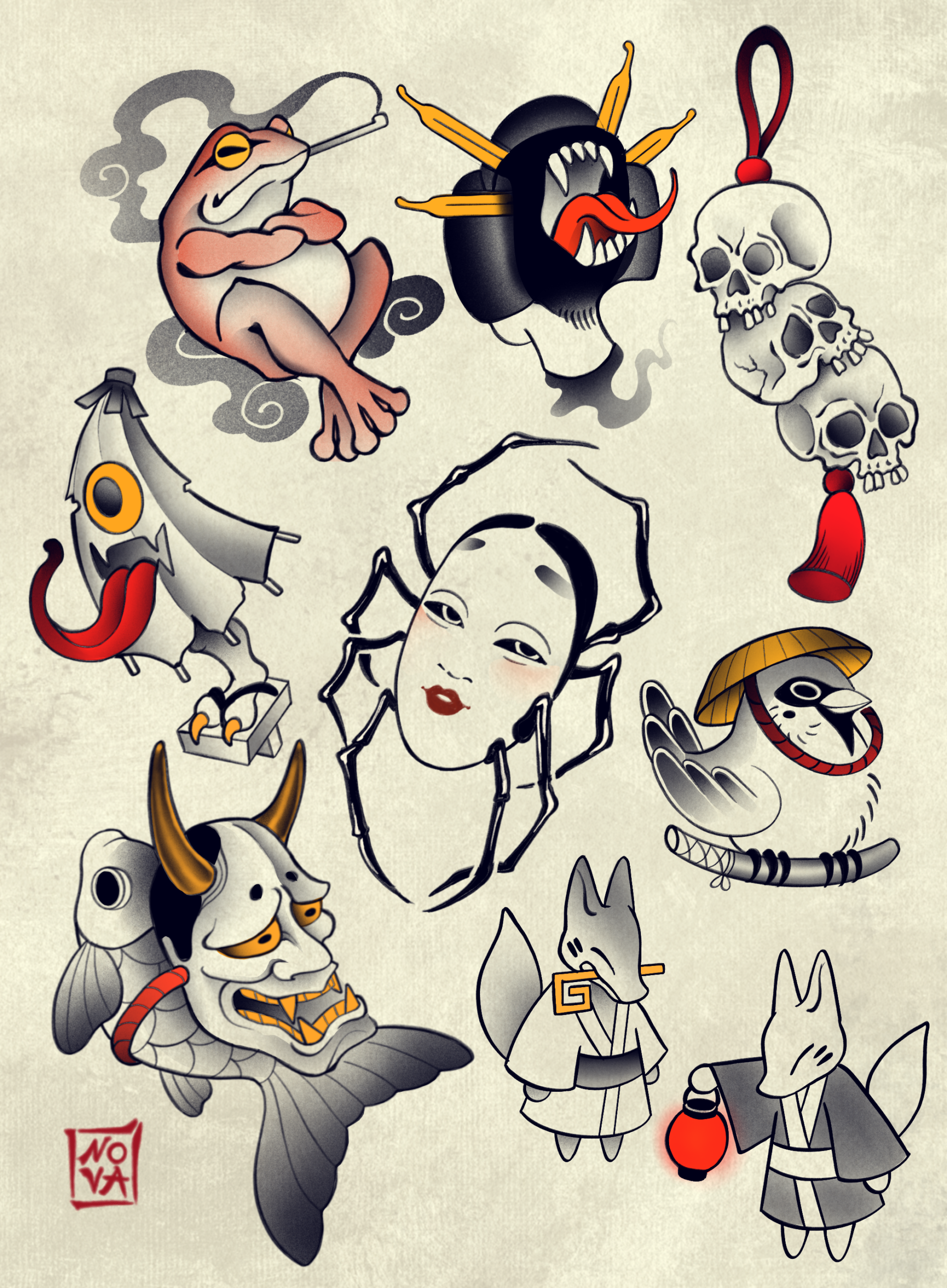 Available custom tattoo flash