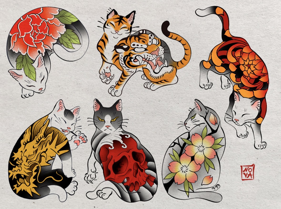 Available illustrative tattoo design