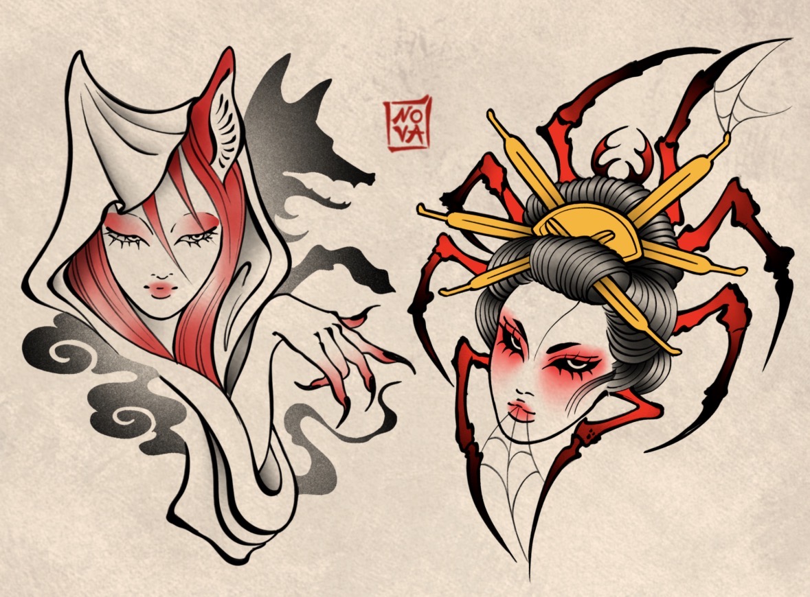 Available illustrative tattoo design